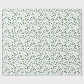 青と緑の優美な夏の葉のパターン ラッピングペーパー (フラット)