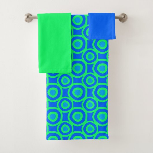 青と緑の円 バスタオルセット (インサイチュ)