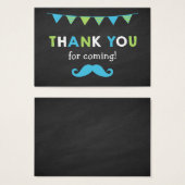 青と緑の口ひげシャルボードパーティーフェイスラベル (正面&裏面)