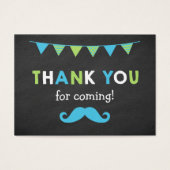 青と緑の口ひげシャルボードパーティーフェイスラベル (正面)