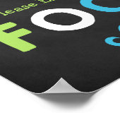 青と緑の口ひげ黒板の食品看板 ポスター (角)