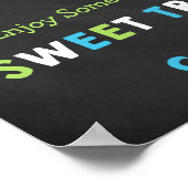 青と緑の口ひげ黒板スイートトリート ポスター (角)