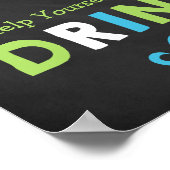 青と緑の口ひげ黒板ベビーシャワー ポスター (角)