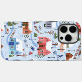 青と緑の可愛いアルプスのロッジ スキーの風景 4月 Case-Mate iPhoneケース (裏面 (横))