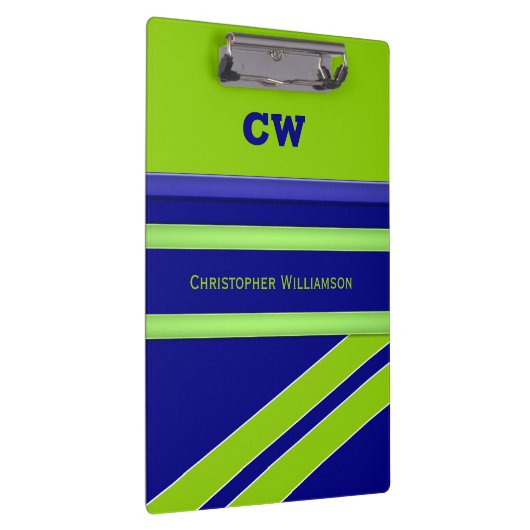 青と緑の名前の追加イニシャル事務所 クリップボード (右)