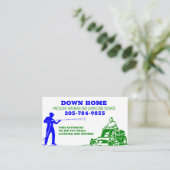 青と緑の圧力洗浄及び芝生気に 名刺 (スタンド正面)