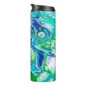 青と緑の大理石の流体アートパーソナライズされた タンブラー (回転右)