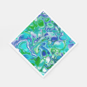 青と緑の大理石の流体アート抽象芸術 スタンダードランチョンナプキン (角)
