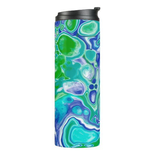 青と緑の大理石の流体アート抽象芸術 タンブラー (回転左)