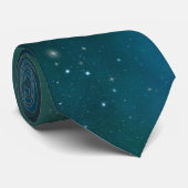 青と緑の宇宙背景にきらきら光る星 ネクタイ (ロール)