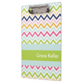 青と緑の山形のクリップボパーソナライズされたード クリップボード (左)