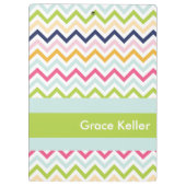 青と緑の山形のクリップボパーソナライズされたード クリップボード (裏面)