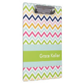 青と緑の山形のクリップボパーソナライズされたード クリップボード (右)