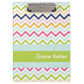 青と緑の山形のクリップボパーソナライズされたード クリップボード (正面)