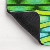 「青と緑の山形マウスパッド マウスパッド (コーナー)