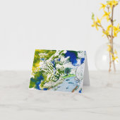 青と緑の川 カード (黄色い花)