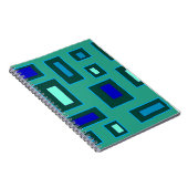 青と緑の幾何学的デザイン ノートブック (右側)