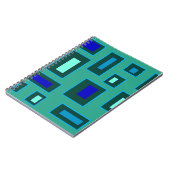 青と緑の幾何学的デザイン ノートブック (左側)