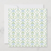 青と緑の弓とつる植物格子 ノートカード (裏面)