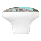 青と緑の引き出し引き出し引っ張り小さな鳥 セラミックノブ (側面)