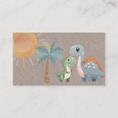 青と緑の恐竜の少年おむつラッフル 名刺 (裏面)