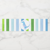 青と緑の恐竜ストライプ ペットボトルラベル (シングルラベル)