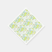 青と緑の恐竜誕生日 スタンダードカクテルナプキン (角)