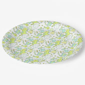 青と緑の恐竜誕生日 ペーパープレート (アングル)