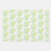 青と緑の恐竜誕生日 ラッピングペーパーシート (正面3)