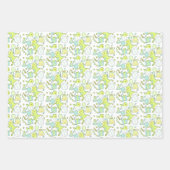 青と緑の恐竜誕生日 ラッピングペーパーシート (正面)