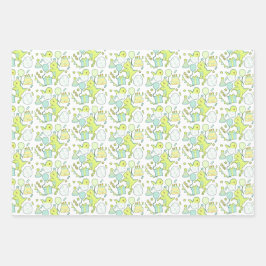 青と緑の恐竜誕生日 ラッピングペーパーシート