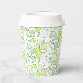 青と緑の恐竜誕生日 紙コップ (裏面)