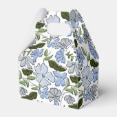 青と緑の手描きフローラブロックプリント フェイバーボックス (裏面サイド)