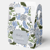 青と緑の手描きフローラブロックプリント フェイバーボックス (オープン)