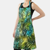 青と緑の抽象デザイン エプロン (インサイチュ)