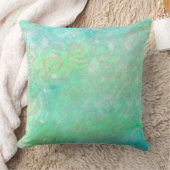 青と緑の抽象芸術アート クッション (ブランケット)