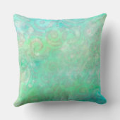 青と緑の抽象芸術アート クッション (裏面)
