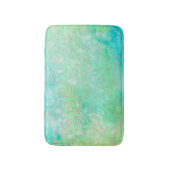 青と緑の抽象芸術アート バスマット (正面縦)