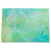 青と緑の抽象芸術アート ラージペーパーバッグ (正面)