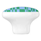 青と緑の抽象芸術ストライプのドレッサーとドロワー セラミックノブ (側面)