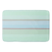 青と緑の抽象芸術ストライプ バスマット (正面)