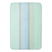 青と緑の抽象芸術ストライプ バスマット (正面縦)