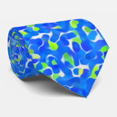 青と緑の抽象芸術パターン ネクタイ (ロール)