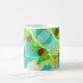 青と緑の抽象芸術マグカップ – 穏やかな自然 コーヒーマグカップ (中央)