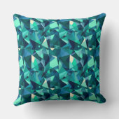 青と緑の抽象芸術図形のパターン クッション (裏面)