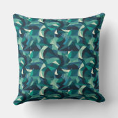 青と緑の抽象芸術図形のパターン クッション (裏面)