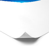 青と緑の抽象芸術水彩風景 ポスター (角)