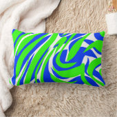 青と緑の抽象芸術渦 ランバークッション (ブランケット)