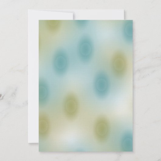 青と緑の抽象芸術結婚 招待状 (裏面)