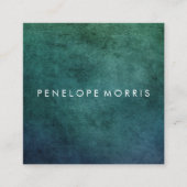 青と緑の抽象芸術美しいスタイル スクエア名刺 (正面)